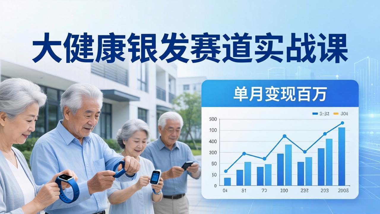 大健康银发赛道实战课：拆解视频号线索型 IP 单月变现百万逻辑，教你精准获客高效变现-资源后花园