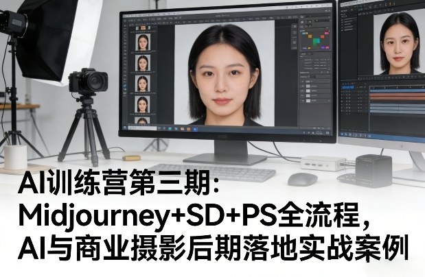 AI训练营第三期：Midjourney+SD+PS全流程，AI与商业摄影后期落地实战案例-资源后花园