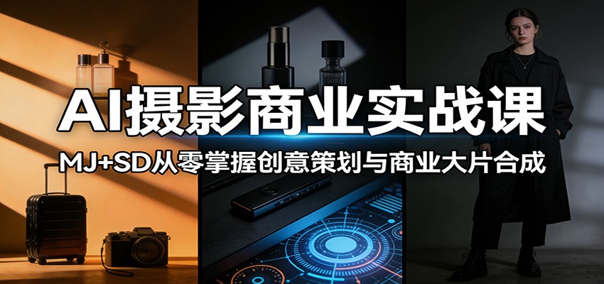 AI摄影商业实战课：MJ+SD从零掌握创意策划与商业大片合成-资源后花园