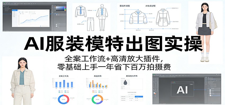 AI服装模特出图实操：全案工作流+ 高清放大插件，零基础上手一年省下百万拍摄费-资源后花园