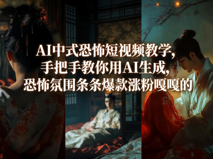 AI中式恐怖短视频教学，手把手教你用AI生成，恐怖氛围条条爆款涨粉嘎嘎的-资源后花园