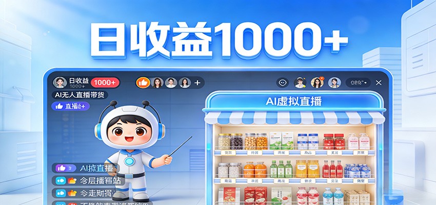 不用露脸不用说话，24小时自动卖货赚钱，全天自动直播，收益看得见-资源后花园