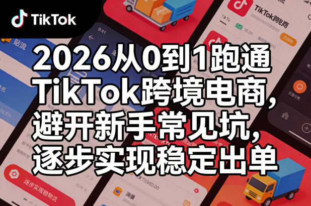2026从0到1跑通TikTok跨境电商，避开新手常见坑，逐步实现稳定出单-资源后花园
