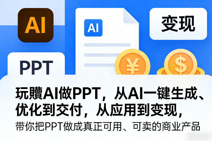 玩賺AI做PPT，从AI一键生成、优化到交付，从应用到变现，带你把PPT做成真正可用、可卖的商业产品(更新0401)-资源后花园