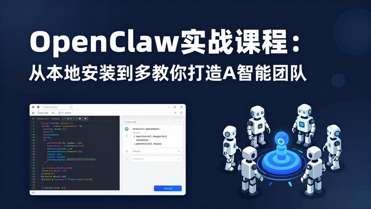 OpenClaw实战课程:从本地安装到多Agent协同,手把手教你打造AI智能团队