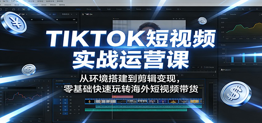 TIKTOK短视频实战运营课：从环境搭建到剪辑变现，零基础快速玩转海外短视频带货-资源后花园