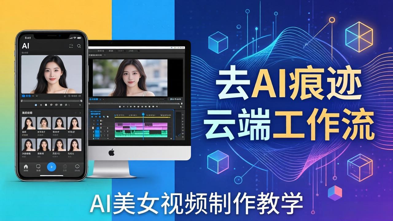 AI美女视频制作教学：去AI痕迹，云端工作流出图，手机电脑均可，不需要配置-资源后花园