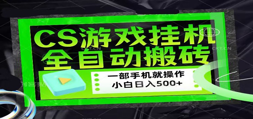 CSGO游戏挂机捡漏搬砖，超稳定的项目，带领1000+小白实现日入500+-资源后花园