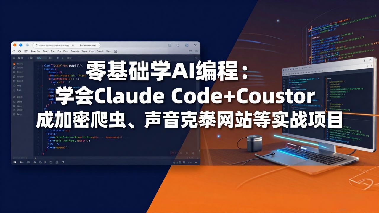 零基础学AI编程：学会Claude Code+Cursor完成加密爬虫、声音克隆网站等实战项目-资源后花园