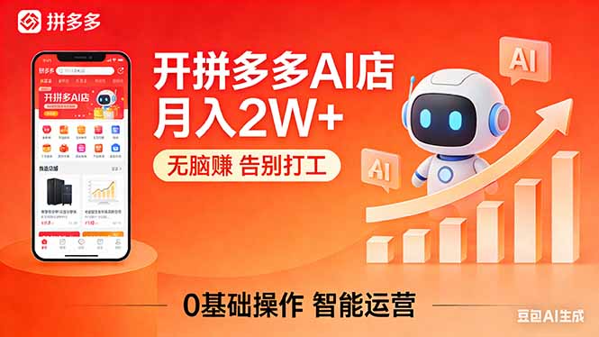 开一家拼多多AI店，月入2W+，无脑赚，告别打工，附SOP手册-资源后花园