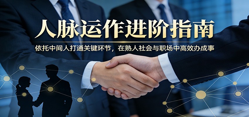 付费文章：人脉运作进阶指南，依托中间人打通关键环节，在熟人社会与职场中高效办成事-资源后花园