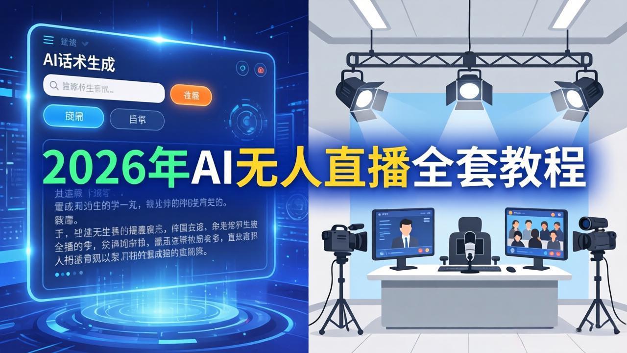 2026年AI无人直播全套教程：OBS安装+软件配置+直播间搭建+话术生成+一键开播实操-资源后花园