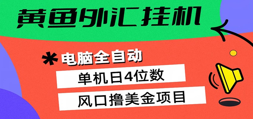 黄鱼外汇挂机：全自动赚美金、自动交易、风口项目-资源后花园