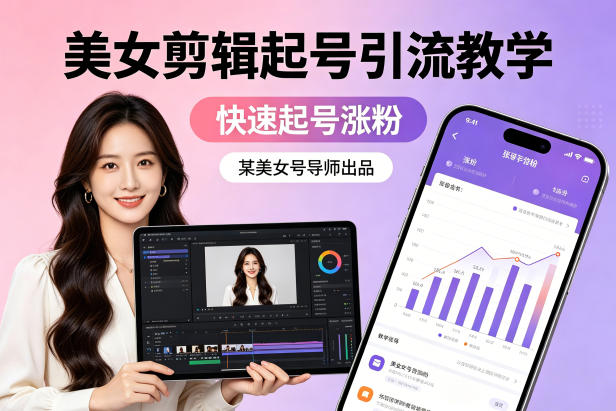 某美女号导师出品：美女剪辑起号引流教学，快速起号涨粉-资源后花园