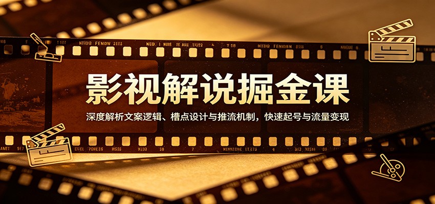 影视解说掘金课：深度解析文案逻辑、槽点设计与推流机制，快速起号与流量变现-资源后花园