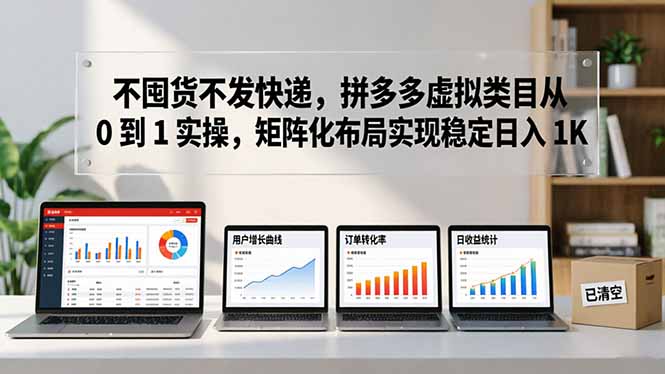 不囤货不发快递,拼多多虚拟类目从 0 到 1 实操,矩阵化布局实现稳定日入 1K