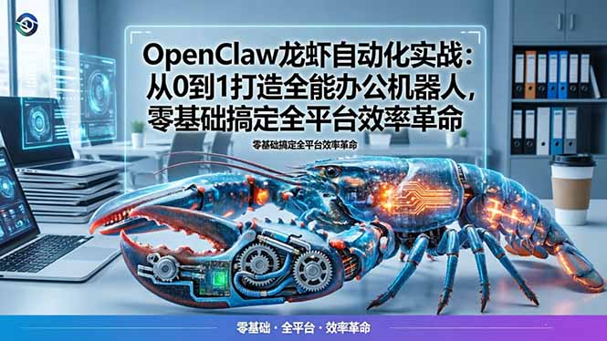 OpenClaw龙虾自动化实战：从0到1打造全能办公机器人，零基础搞定全平台效率革命-资源后花园