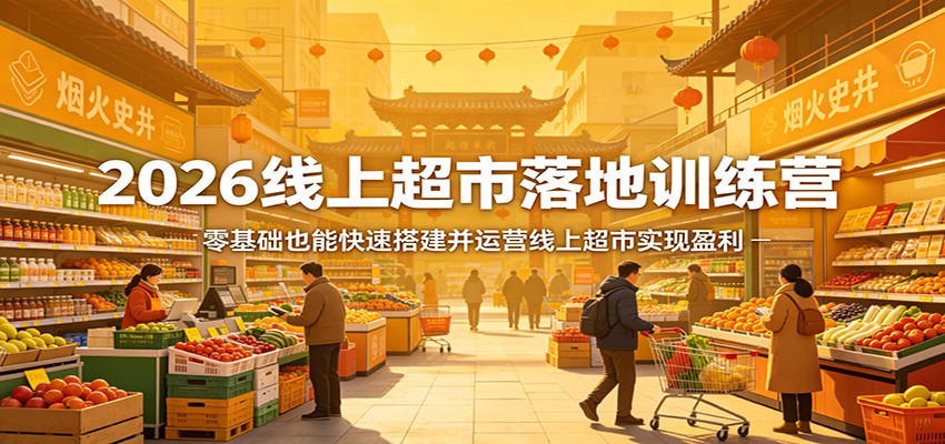 2026线上超市落地训练营，零基础也能快速搭建并运营线上超市实现盈利-资源后花园