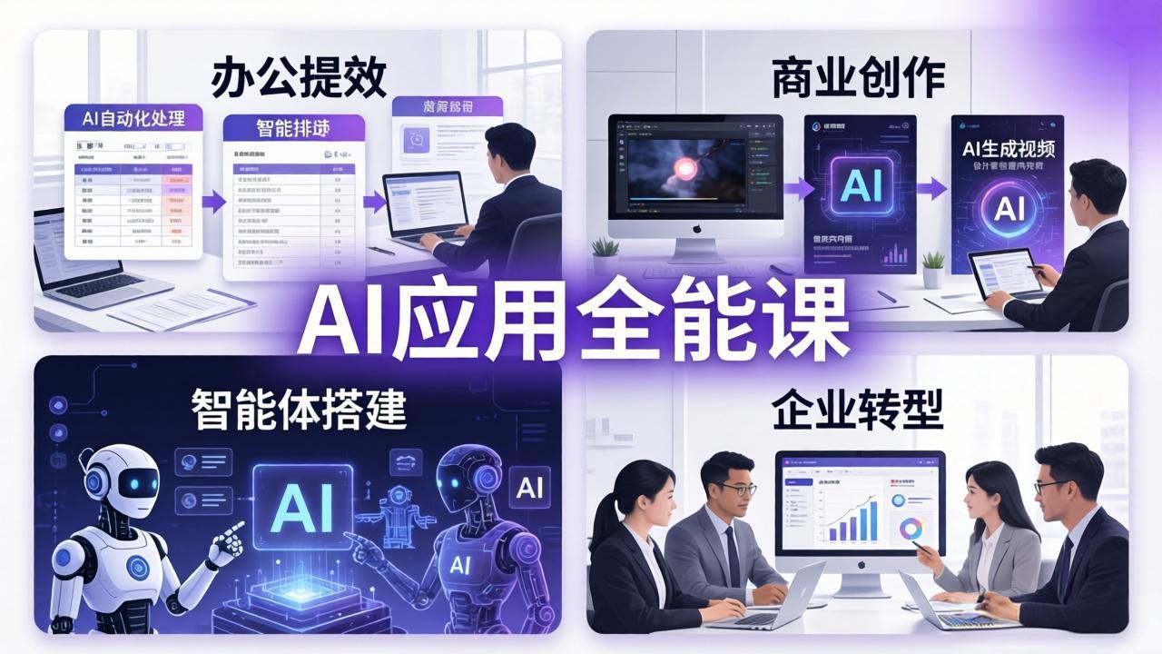 AIGC 应用师全能课-更新：办公提效、商业创作、智能体搭建、企业转型，一站式学会AI应用-资源后花园
