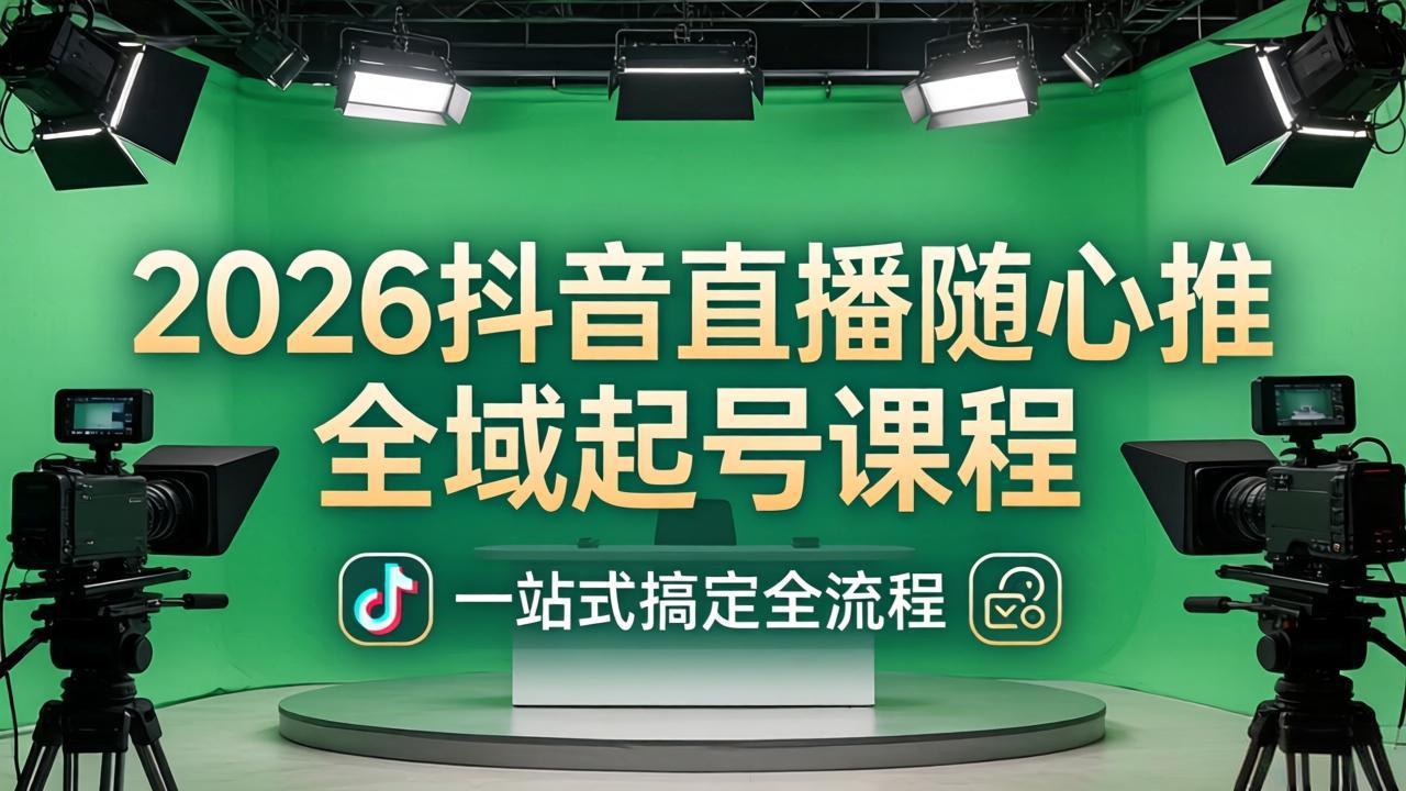 2026抖音直播随心推全域起号课程：一站式搞定直播起号、稳号、放量全流程(更新4月-资源后花园