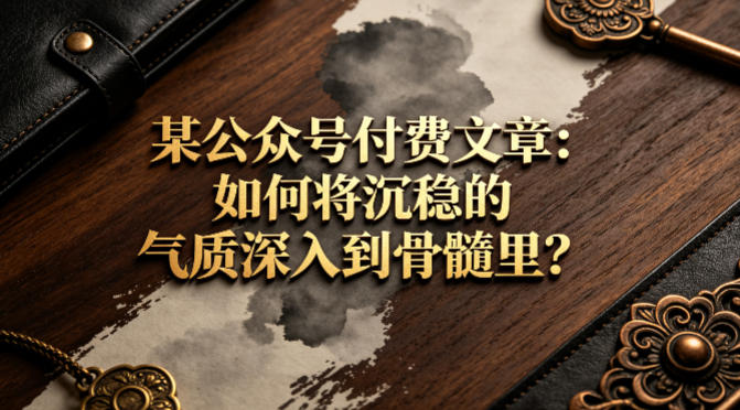 某公众号付费文章：如何将沉稳的气质深入到骨髓里？-资源后花园