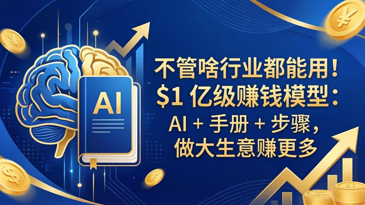 不管啥行业都能用！$1 亿级赚钱模型：AI + 手册 + 步骤，做大生意赚更多-资源后花园