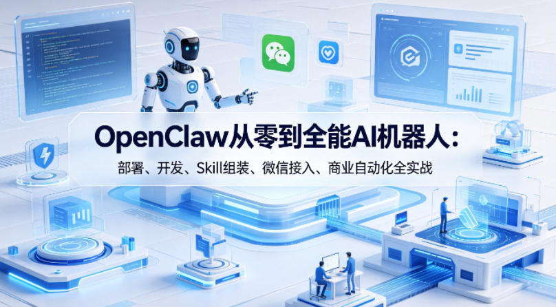 OpenClaw从零到全能AI机器人：部署、开发、Skill组装、微信接入、商业自动化全实战-资源后花园