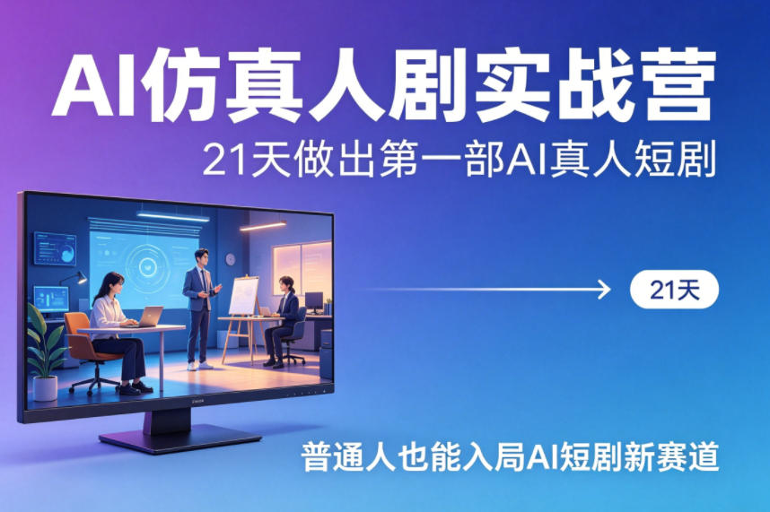 AI仿真人剧实战营，21天做出第一部AI真人短剧，普通人也能入局AI短剧新赛道(更新)-资源后花园