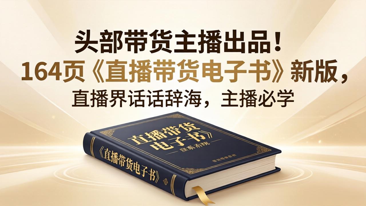 头部带货主播出品！164页《直播带货电子书》新版，直播界话术辞海，主播必学-资源后花园