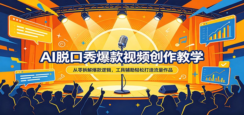 AI脱口秀爆款视频创作教学：从零拆解爆款逻辑，工具辅助轻松打造流量作品-资源后花园