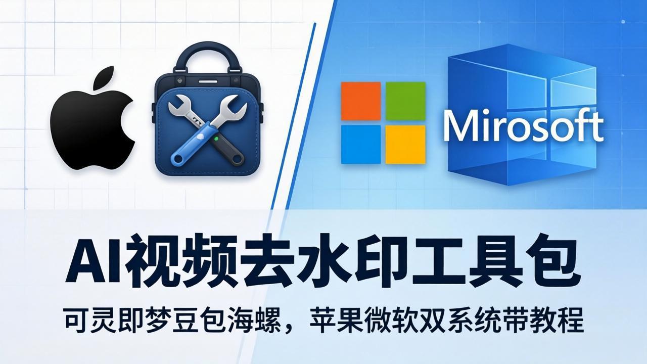 AI视频去水印工具包：可灵即梦豆包海螺，苹果微软双系统带教程-资源后花园