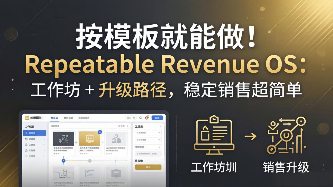 按模板就能做！Repeatable Revenue OS：工作坊 + 升级路径，稳定销售超简单-资源后花园