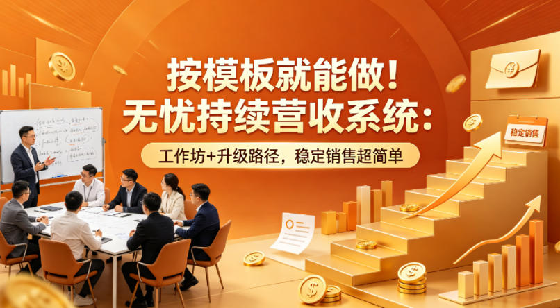 按模板就能做！无忧持续营收系统：工作坊+升级路径，稳定销售超简单【原创双语字幕】-资源后花园