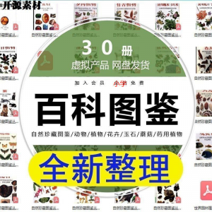 2025自然珍藏图鉴动物植物花卉玉石蘑菇百科图解pdf电子素材高考-资源后花园