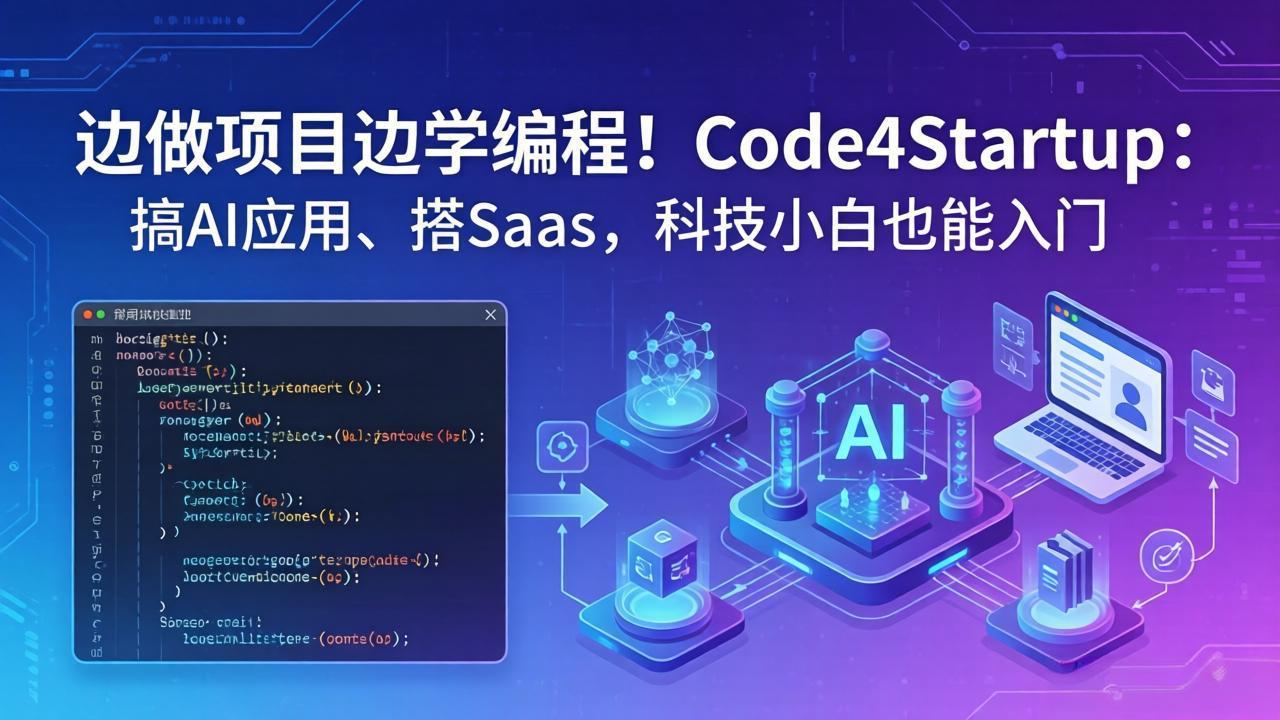 边做项目边学编程！Code4Startup：搞 AI 应用、搭 SaaS，科技小白也能入门-资源后花园