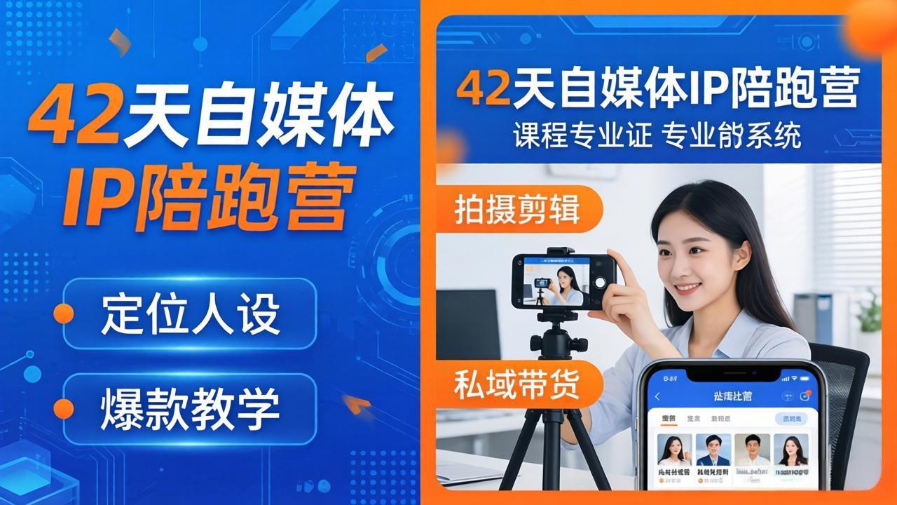 42天自媒体IP陪跑营-26年4月19更新：定位人设爆款全教学，拍摄剪辑私域带货一站式落地-资源后花园