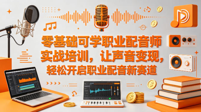零基础可学职业配音师实战培训，让声音变现，轻松开启职业配音新赛道-资源后花园