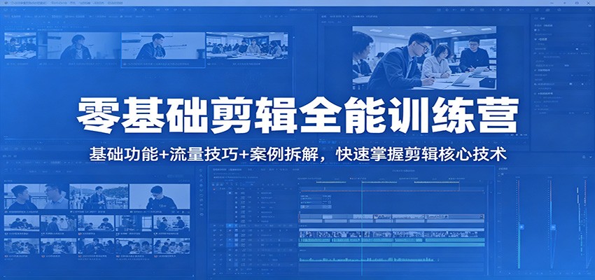 零基础剪辑全能训练营：基础功能+流量技巧+案例拆解，快速掌握剪辑核心技术-资源后花园