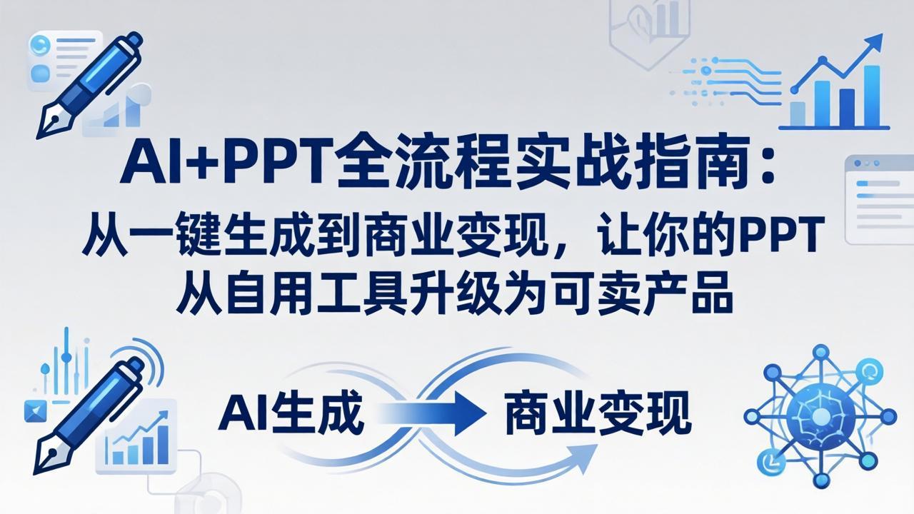 AI+PPT全流程实战指南-更新4月21：从一键生成到商业变现，让你的PPT从自用工具升级为可卖产品-资源后花园