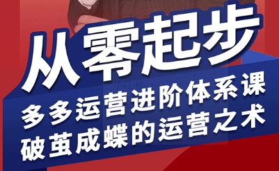 拼多多运营进阶系统课，从零起步，多多运营进阶体系课，破茧成蝶的运营之术(更新26年4月)-资源后花园