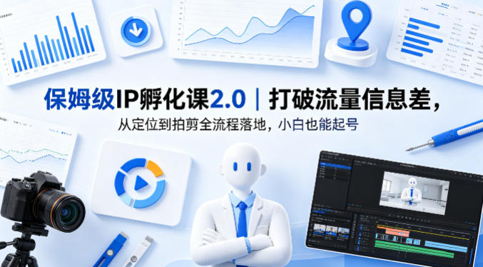 保姆级IP孵化课2.0｜打破流量信息差，从定位到拍剪全流程落地，小白也能起号-资源后花园