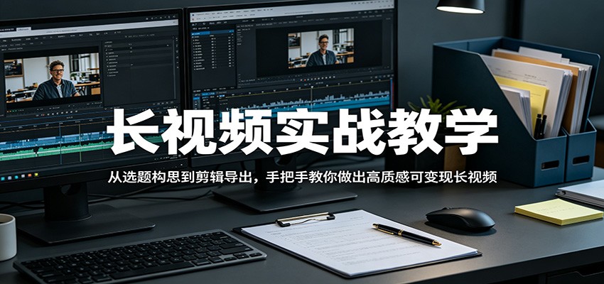 长视频实战教学，从选题构思到剪辑导出，手把手教你做出高质感可变现长视频-资源后花园