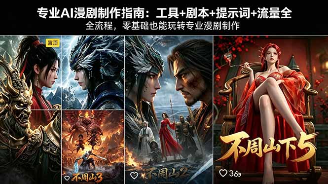 专业AI漫剧制作指南：工具+剧本+提示词+流量全流程，零基础也能玩转专业漫剧制作-资源后花园