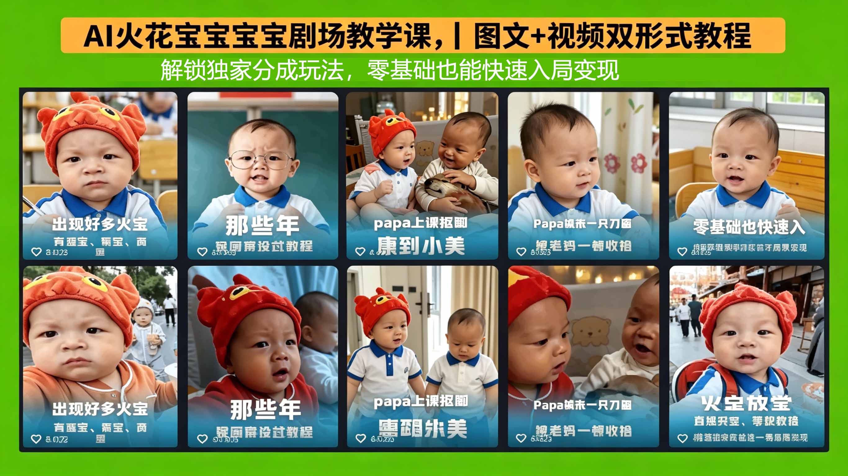 AI火花宝宝宝宝剧场教学课，图文+视频双形式教程，解锁独家分成玩法，零基础也能快速入局变现-资源后花园