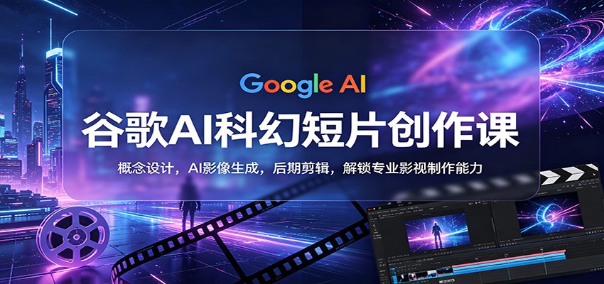 谷歌AI科幻短片创作课：概念设计，AI影像生成，后期剪辑，解锁专业影视制作能力-资源后花园