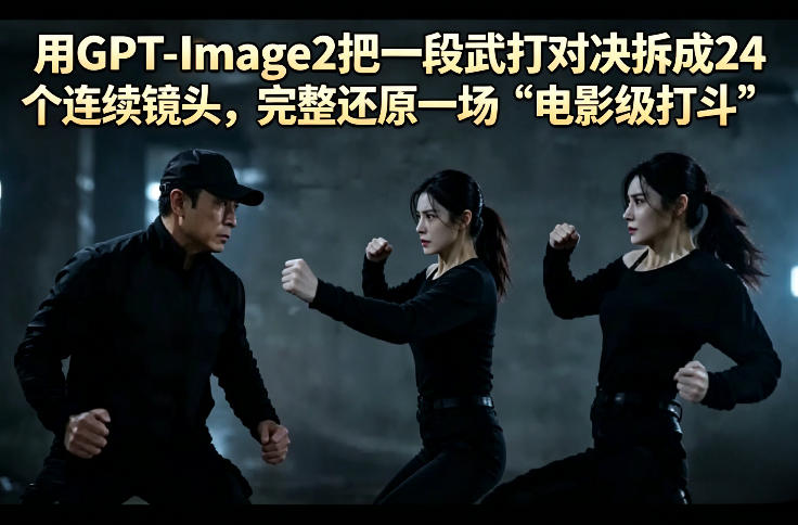 用GPT-Image2把一段武打对决拆成24个连续镜头，完整还原一场“电影级打斗”-资源后花园