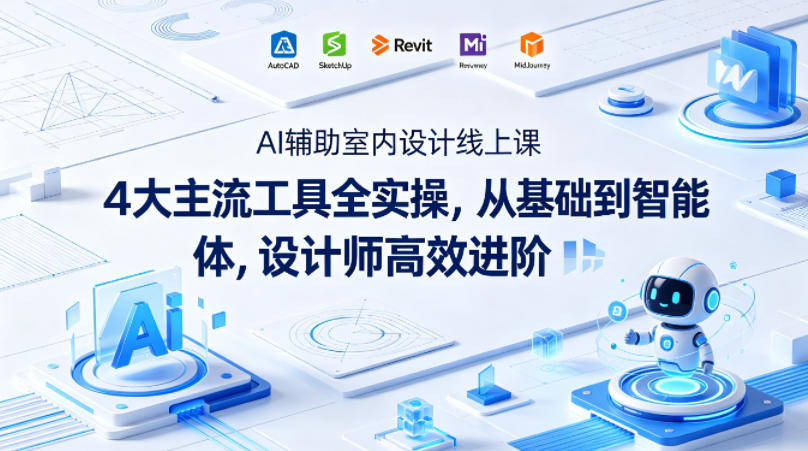 AI辅助室内设计线上课｜4大主流工具全实操，从基础到智能体，设计师高效进阶-资源后花园