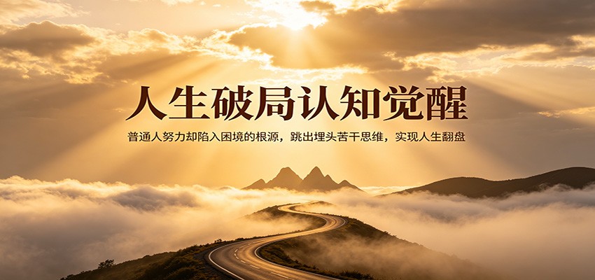 人生破局认知觉醒，普通人努力却陷入困境的根源，跳出埋头苦干思维，实现人生翻盘-资源后花园