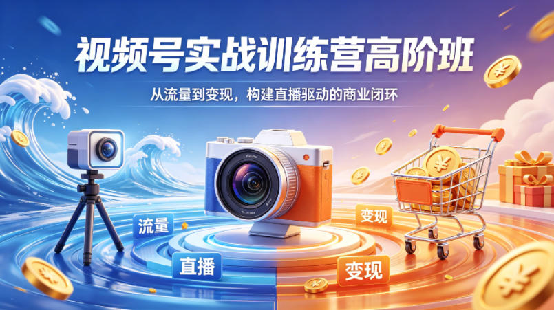 视频号实战训练营高阶班，从流量到变现，构建直播驱动的商业闭环(26年4月)-资源后花园