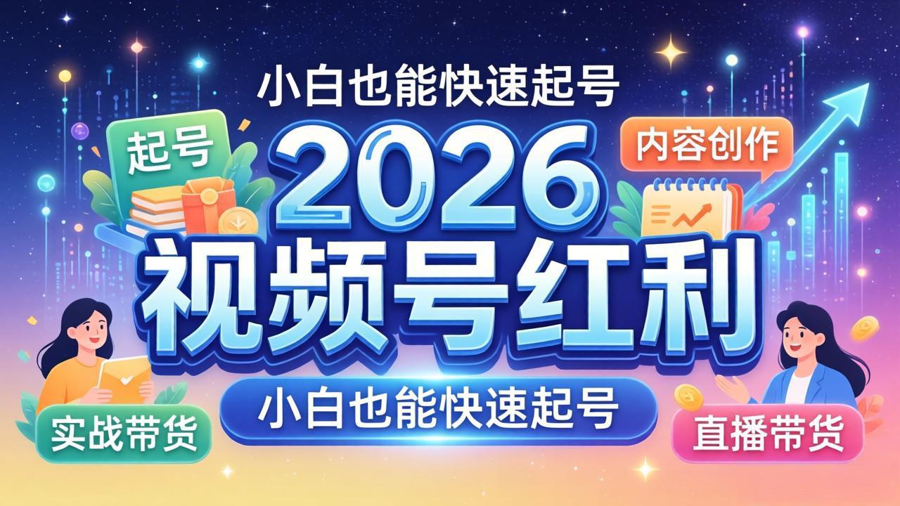 2026视频号红利实战营，大佬亲授起号、内容、直播、IP、投流、私域、矩阵全套落地打法-资源后花园